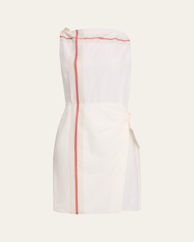 Stripe Handkerchief Wrap Dress